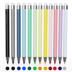 Rarler Eternal Pencil Set No Sharpening Replaceable Lead Long Writing Tip Protector 12 Pcs Multi-Scenario Creative Art Supplies for Students & Professionals