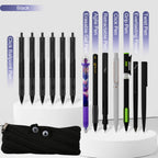 Rarler 13 PCS Smart Pen School Supplies with Moster Pencil Case, 1 Twist Pen, 1 Everlasting Pencil, 1 Grip Pen, 1 Click Pen, 1 Retractable Pen, 1 Agile Pen, 1 Erasable Gel Pen, 6 Click Ballpoint Pens 0.5mm Student Essentials infinity pen