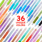 Multi-Color Erasable Gel Pen Set (12/24/36 Colors) | 0.7mm Clicker, High-Capacity