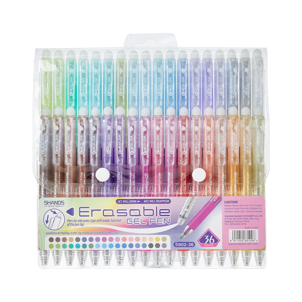 Multi-Color Erasable Gel Pen Set (12/24/36 Colors) | 0.7mm Clicker, High-Capacity