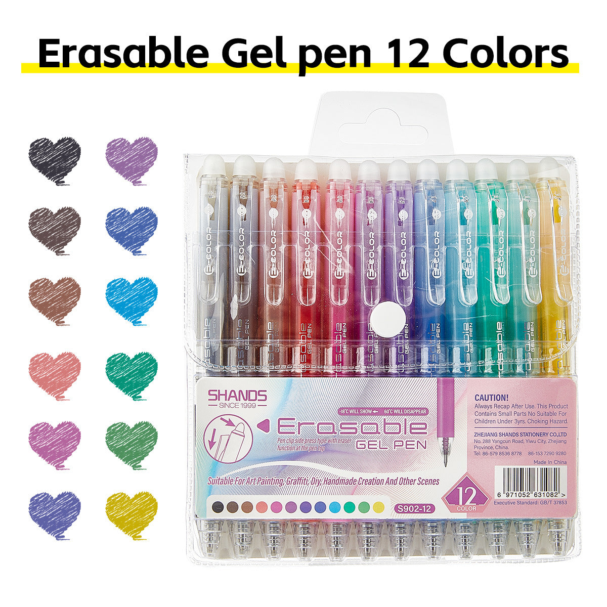 Multi-Color Erasable Gel Pen Set (12/24/36 Colors) | 0.7mm Clicker, High-Capacity
