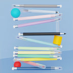 Rarler Eternal Pencil Set No Sharpening Replaceable Lead Long Writing Tip Protector 12 Pcs Multi-Scenario Creative Art Supplies for Students & Professionals