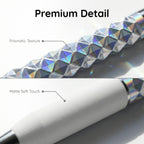 One-Click Deformable Pen, Geometric Shape-Shifting Pen - 6 Pack ( 2 Black, 2 Silver, 2 Gold) | Press to Form Diamond Crinkle Design | Multi-Functional Creative Gift for Writing, Drawing & Stress Relief