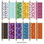 Rarler 12 Blank Click Ballpoint Pens with Blue Transparent Mesh Pencil Case, 12 Theme Stickers for DIY, Gold Tip and Cap, School Office Stationery Supplies (12 Pack)