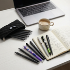 Rarler 13 PCS Smart Pen School Supplies with Moster Pencil Case, 1 Twist Pen, 1 Everlasting Pencil, 1 Grip Pen, 1 Click Pen, 1 Retractable Pen, 1 Agile Pen, 1 Erasable Gel Pen, 6 Click Ballpoint Pens 0.5mm Student Essentials infinity pen