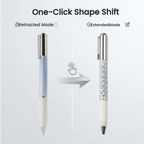 One-Click Deformable Pen, Geometric Shape-Shifting Pen - 6 Pack ( 2 Black, 2 Silver, 2 Gold) | Press to Form Diamond Crinkle Design | Multi-Functional Creative Gift for Writing, Drawing & Stress Relief